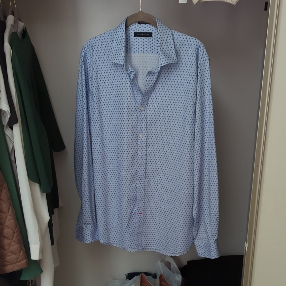 Tommy Hilfiger Slim Fit Stretch Button-Down Shirt Large